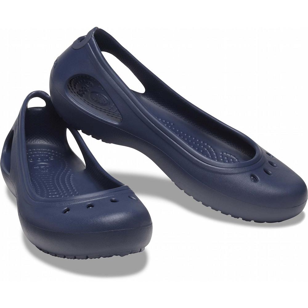 Navy Women's Crocs Kadee Flat Shoes | NZ 0173JPQJ